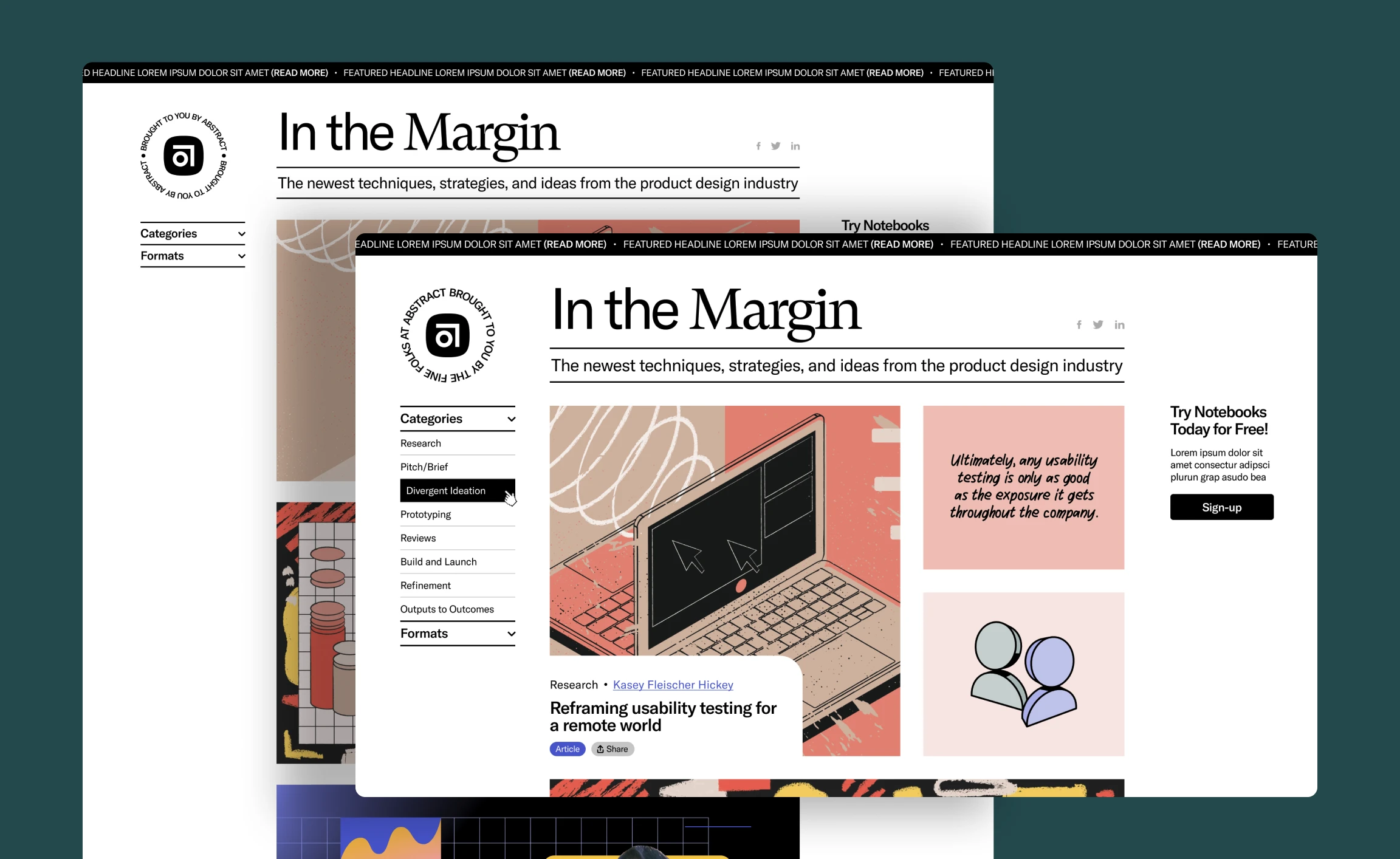 Abstract's In the Margin Content Website