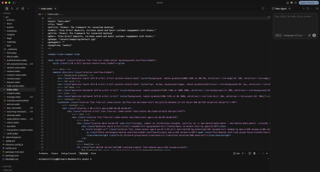 Cursor IDE with WebC code open