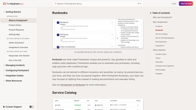 FireHydrant documentation content page in light mode