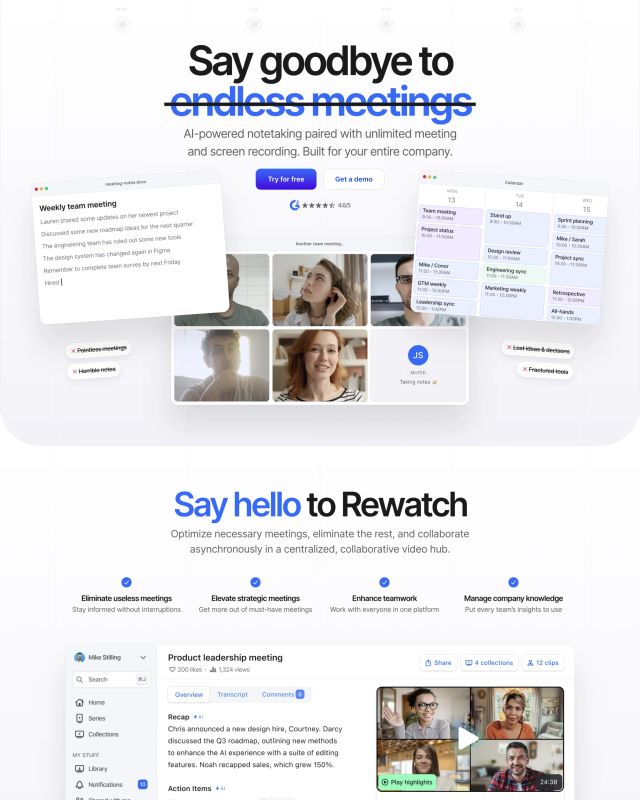 Rewatch marketing website design
